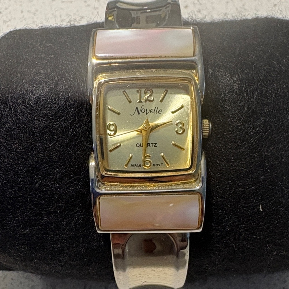 Noelle Women's Gold Dial Silver Band Watch